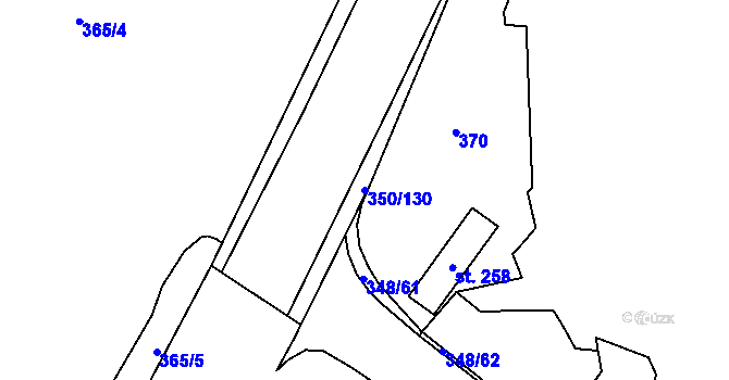 Parcela st. 350/130 v KÚ Hřensko, Katastrální mapa
