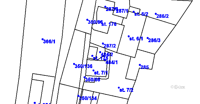 Parcela st. 484/2 v KÚ Hřensko, Katastrální mapa
