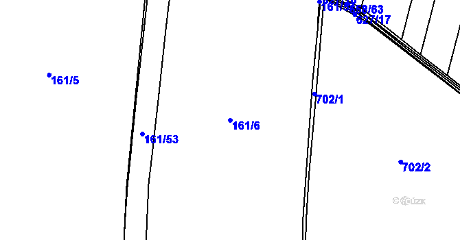 Parcela st. 161/6 v KÚ Hřibsko, Katastrální mapa