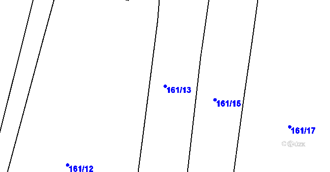 Parcela st. 161/13 v KÚ Hřibsko, Katastrální mapa