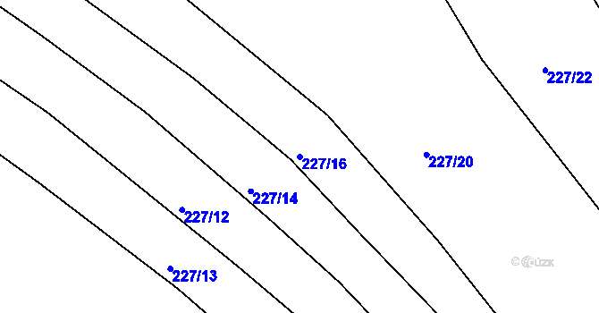 Parcela st. 227/16 v KÚ Hřibsko, Katastrální mapa