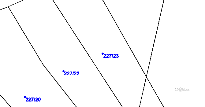 Parcela st. 227/23 v KÚ Hřibsko, Katastrální mapa