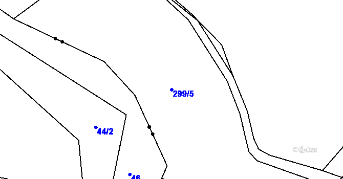 Parcela st. 299/5 v KÚ Hřiměždice, Katastrální mapa