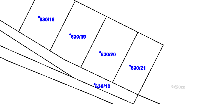 Parcela st. 630/20 v KÚ Hřiměždice, Katastrální mapa