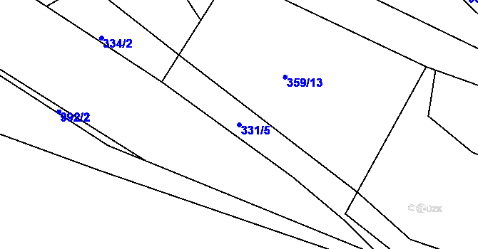 Parcela st. 331/5 v KÚ Hřiměždice, Katastrální mapa