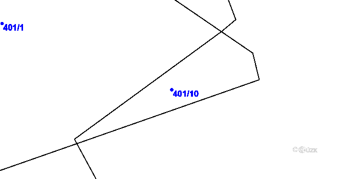Parcela st. 401/10 v KÚ Hřiměždice, Katastrální mapa