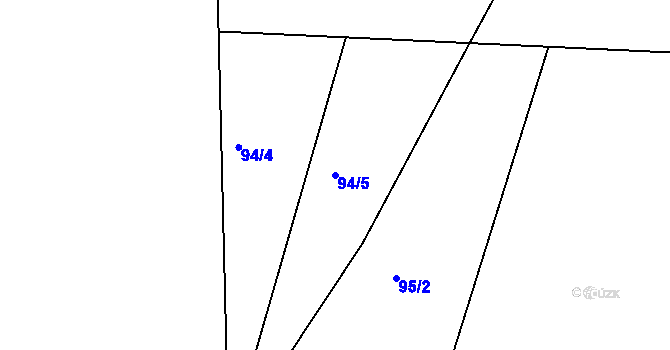 Parcela st. 94/5 v KÚ Vestec u Hřiměždic, Katastrální mapa