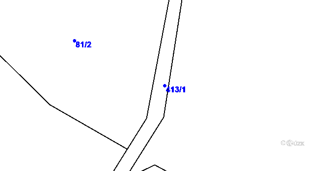 Parcela st. 413/1 v KÚ Vestec u Hřiměždic, Katastrální mapa