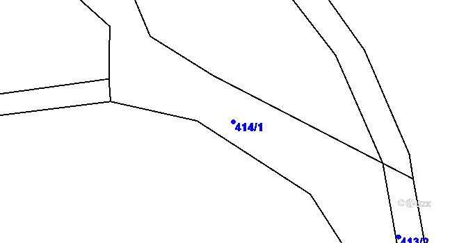 Parcela st. 414/1 v KÚ Vestec u Hřiměždic, Katastrální mapa