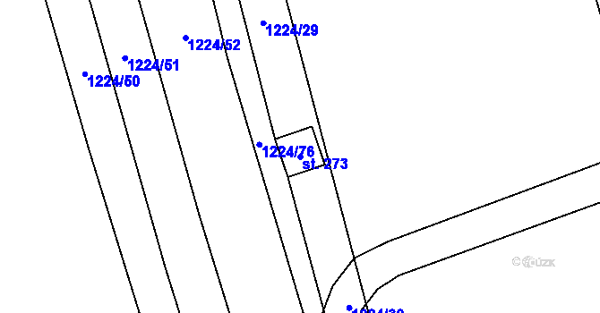 Parcela st. 273 v KÚ Hříškov, Katastrální mapa