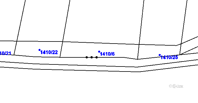 Parcela st. 1410/6 v KÚ Hříškov, Katastrální mapa