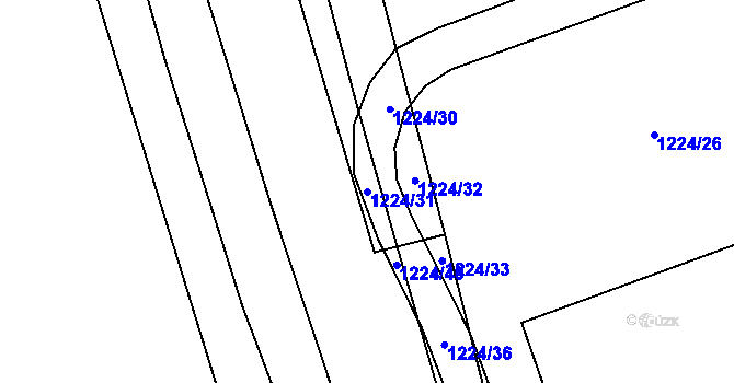 Parcela st. 1224/31 v KÚ Hříškov, Katastrální mapa