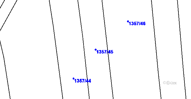 Parcela st. 1357/45 v KÚ Hříškov, Katastrální mapa