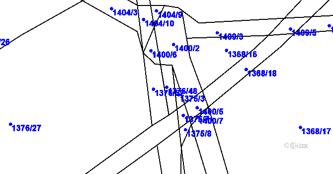 Parcela st. 1376/48 v KÚ Hříškov, Katastrální mapa