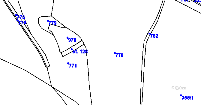 Parcela st. 369/1 v KÚ Hřiště, Katastrální mapa