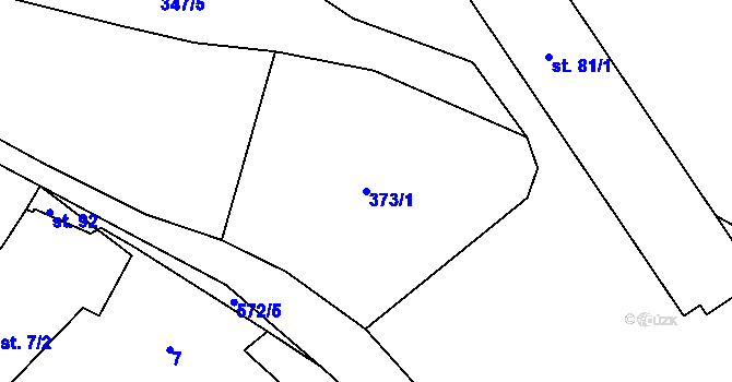 Parcela st. 373/1 v KÚ Hřiště, Katastrální mapa