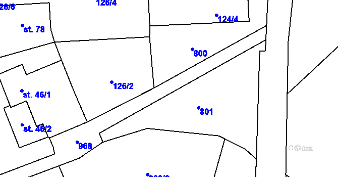 Parcela st. 551 v KÚ Hřiště, Katastrální mapa