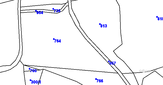 Parcela st. 300/4 v KÚ Hřiště, Katastrální mapa