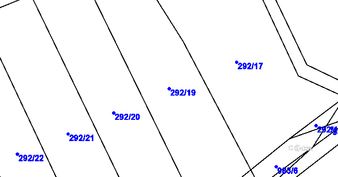 Parcela st. 292/19 v KÚ Hřivčice, Katastrální mapa