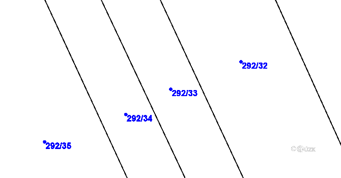 Parcela st. 292/33 v KÚ Hřivčice, Katastrální mapa