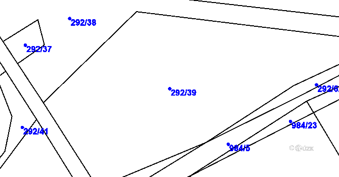 Parcela st. 292/39 v KÚ Hřivčice, Katastrální mapa