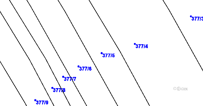 Parcela st. 377/5 v KÚ Hřivčice, Katastrální mapa