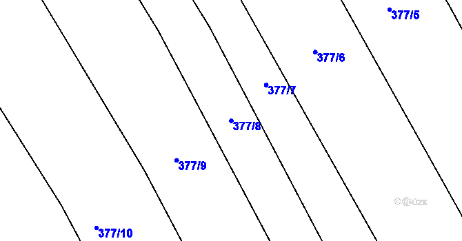 Parcela st. 377/8 v KÚ Hřivčice, Katastrální mapa