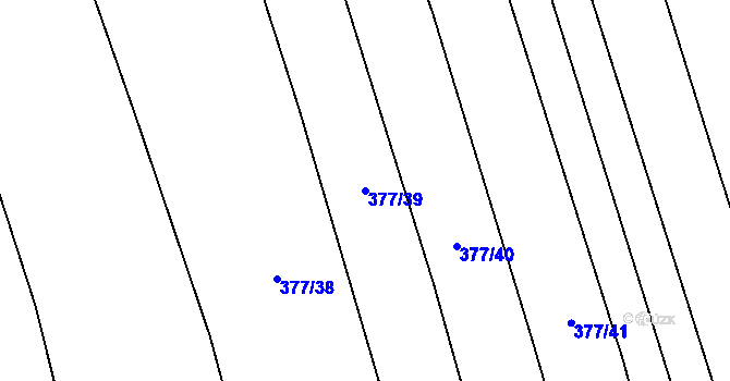 Parcela st. 377/39 v KÚ Hřivčice, Katastrální mapa