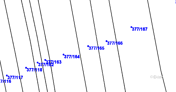 Parcela st. 377/165 v KÚ Hřivčice, Katastrální mapa