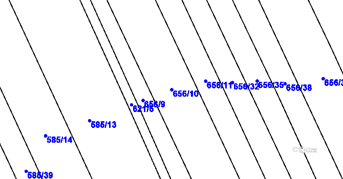 Parcela st. 656/10 v KÚ Hřivčice, Katastrální mapa