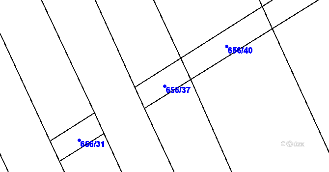 Parcela st. 656/37 v KÚ Hřivčice, Katastrální mapa