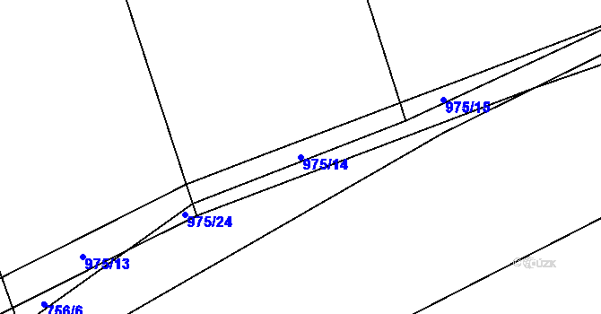 Parcela st. 975/14 v KÚ Hřivčice, Katastrální mapa