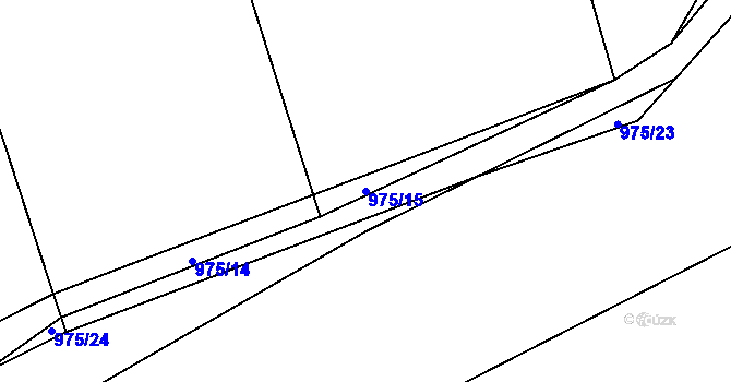 Parcela st. 975/15 v KÚ Hřivčice, Katastrální mapa