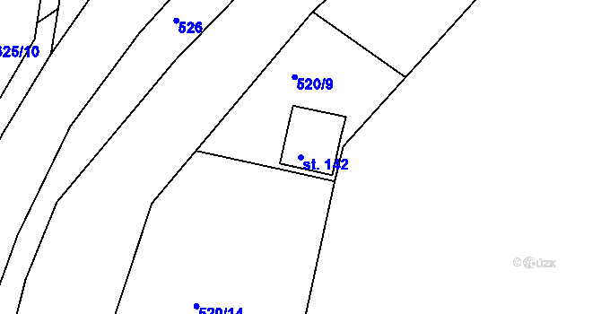 Parcela st. 142 v KÚ Hřivice, Katastrální mapa