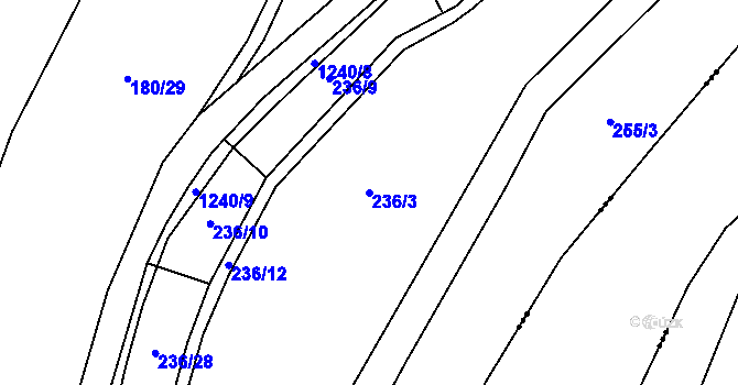 Parcela st. 236/3 v KÚ Hřivice, Katastrální mapa