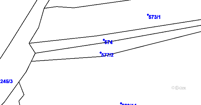 Parcela st. 577/2 v KÚ Hřivice, Katastrální mapa