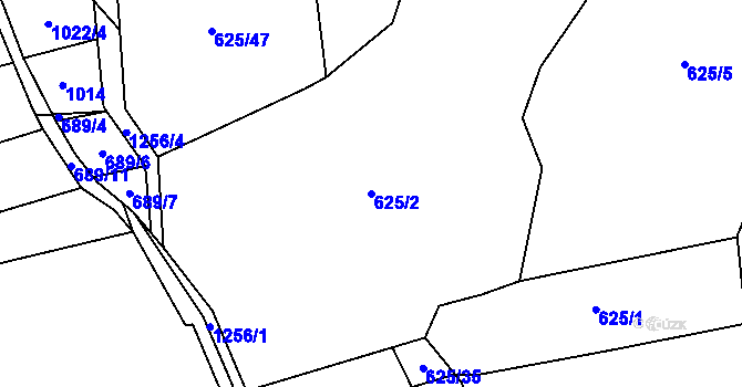 Parcela st. 625/2 v KÚ Hřivice, Katastrální mapa