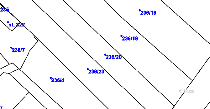 Parcela st. 236/20 v KÚ Hřivice, Katastrální mapa