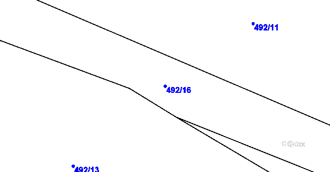 Parcela st. 492/16 v KÚ Hřivice, Katastrální mapa