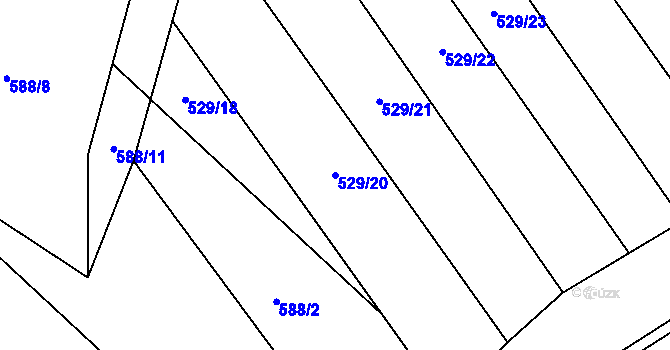 Parcela st. 529/20 v KÚ Hřivice, Katastrální mapa