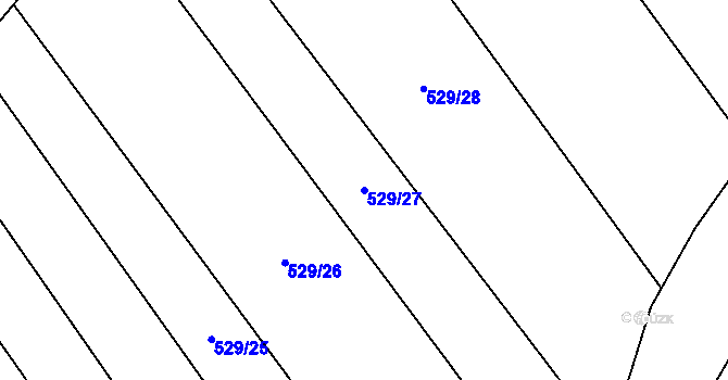 Parcela st. 529/27 v KÚ Hřivice, Katastrální mapa