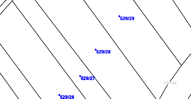 Parcela st. 529/28 v KÚ Hřivice, Katastrální mapa