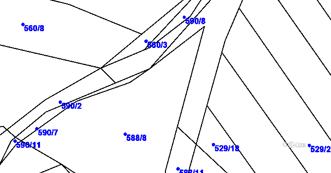 Parcela st. 529/31 v KÚ Hřivice, Katastrální mapa