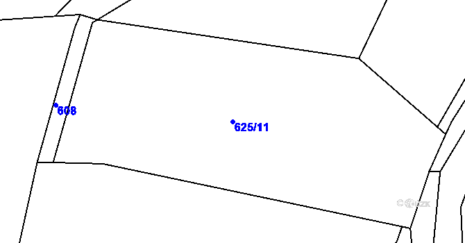 Parcela st. 625/11 v KÚ Hřivice, Katastrální mapa