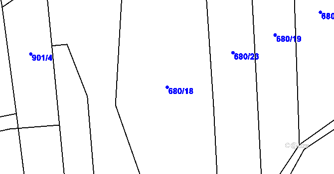 Parcela st. 680/18 v KÚ Hřivice, Katastrální mapa