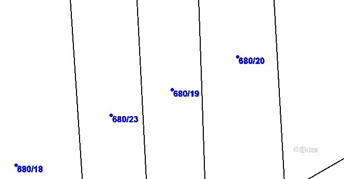 Parcela st. 680/19 v KÚ Hřivice, Katastrální mapa