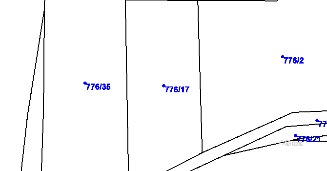 Parcela st. 776/17 v KÚ Hřivice, Katastrální mapa
