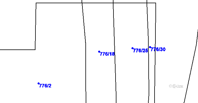Parcela st. 776/18 v KÚ Hřivice, Katastrální mapa