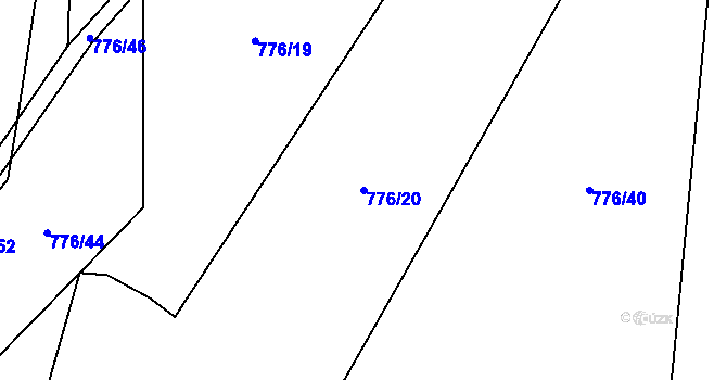 Parcela st. 776/20 v KÚ Hřivice, Katastrální mapa
