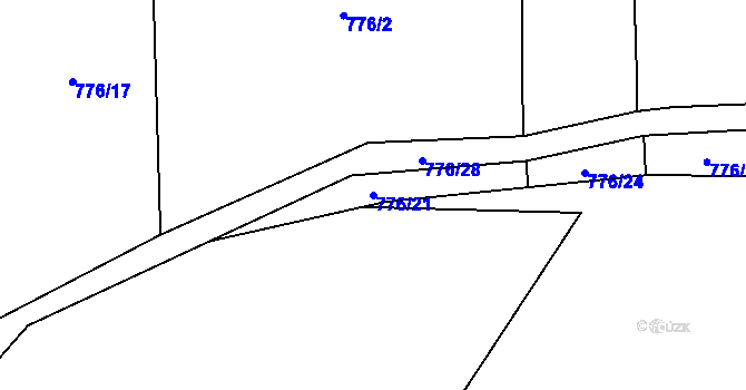 Parcela st. 776/21 v KÚ Hřivice, Katastrální mapa
